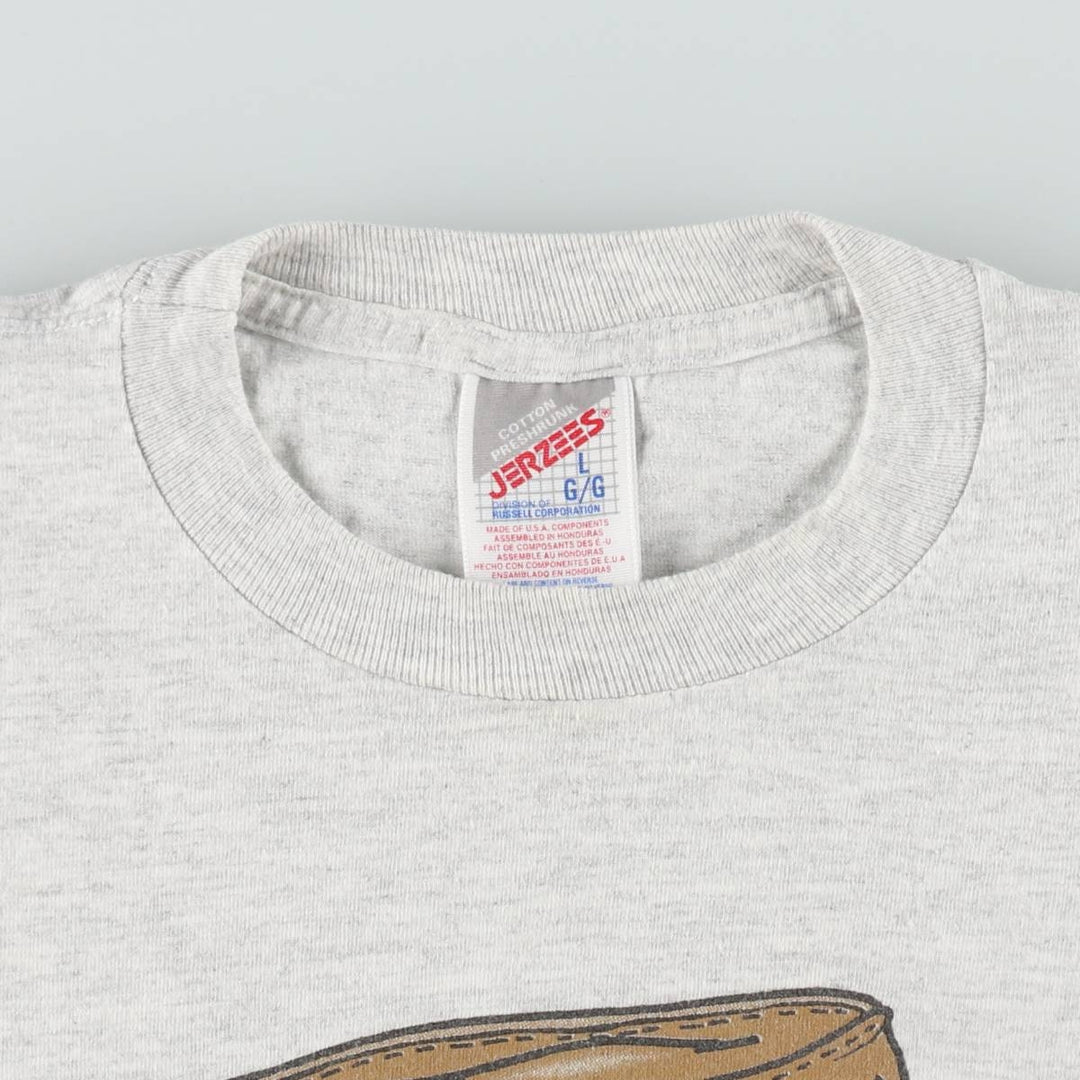90'S Jerzees Smile Print T-Shirt, Men's Size L (approx.), Vintage cotton gray type Vintage Second Hand
