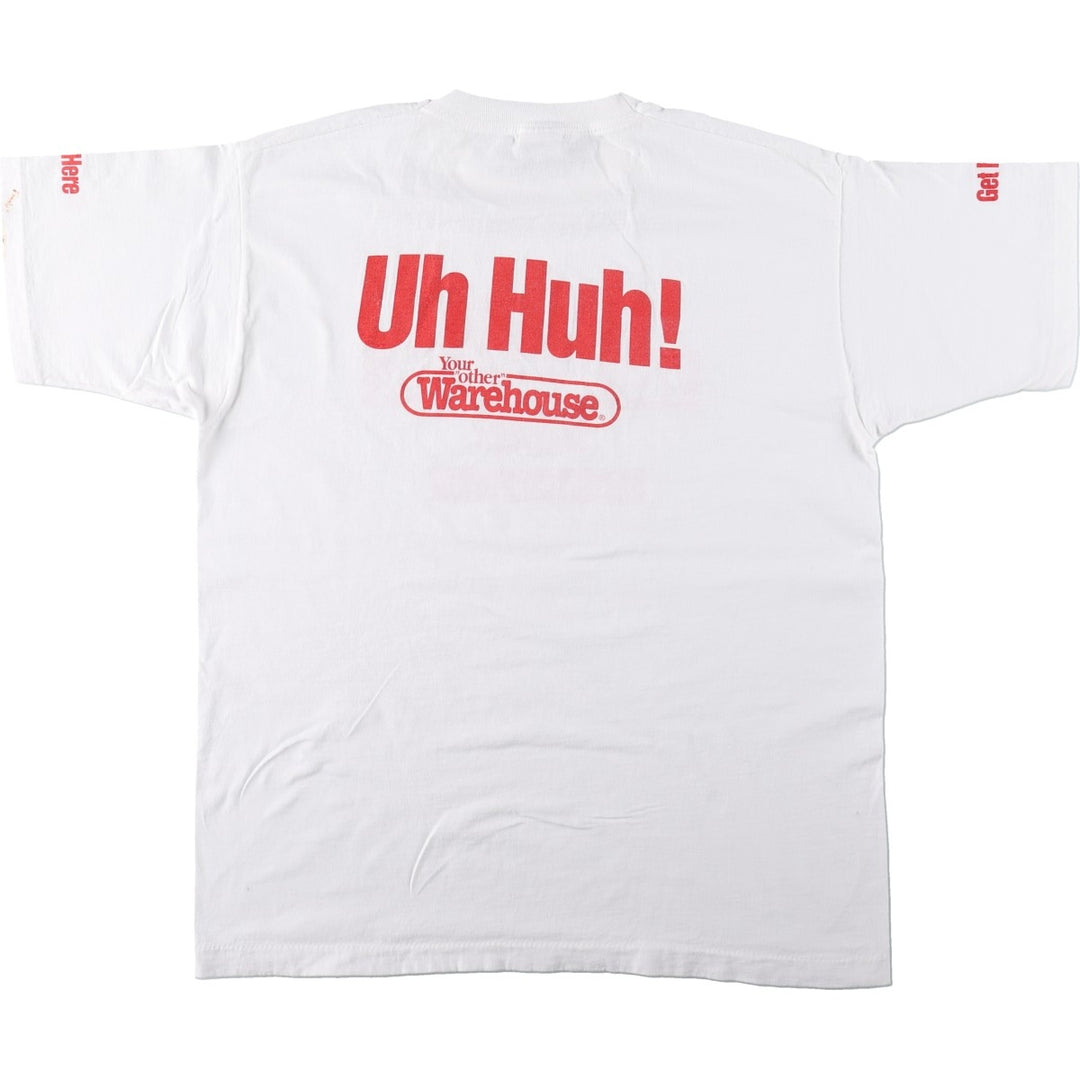 90s-00'S Fruit of the Loom advertising T-shirt, men's size XL (approx.) cotton white type Vintage Second Hand