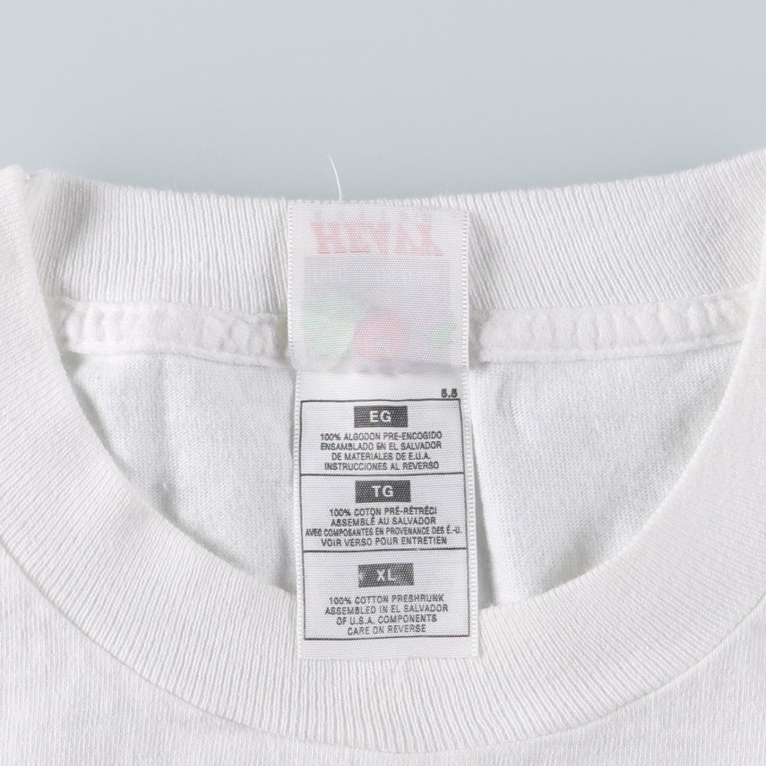 90s-00'S Fruit of the Loom advertising T-shirt, men's size XL (approx.) cotton white type Vintage Second Hand