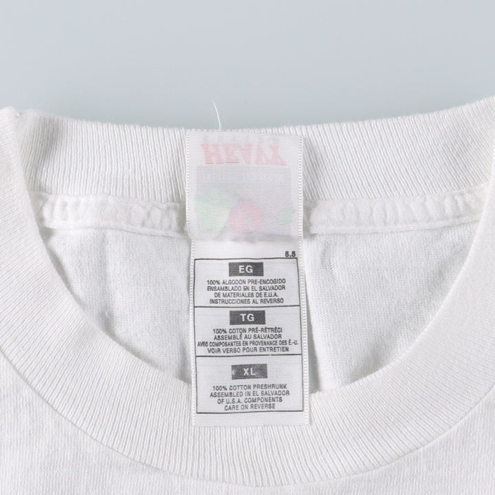 90s-00'S Fruit of the Loom advertising T-shirt, men's size XL (approx.) cotton white type Vintage Second Hand