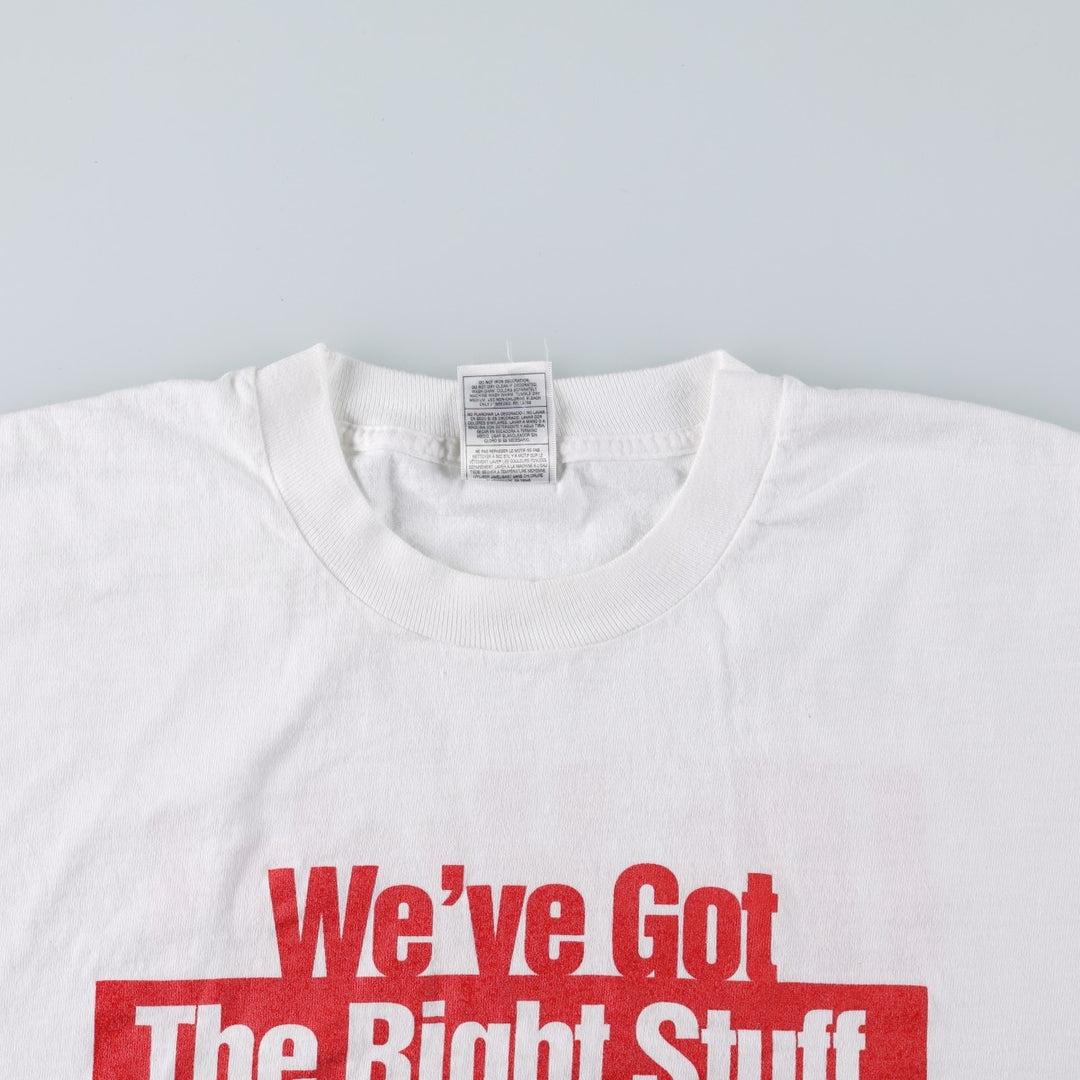 90s-00'S Fruit of the Loom advertising T-shirt, men's size XL (approx.) cotton white type Vintage Second Hand