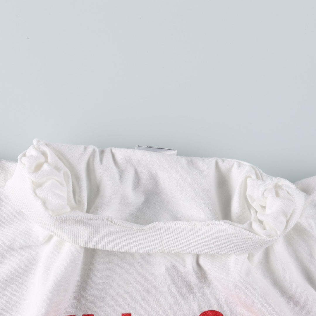 90s-00'S Fruit of the Loom advertising T-shirt, men's size XL (approx.) cotton white type Vintage Second Hand