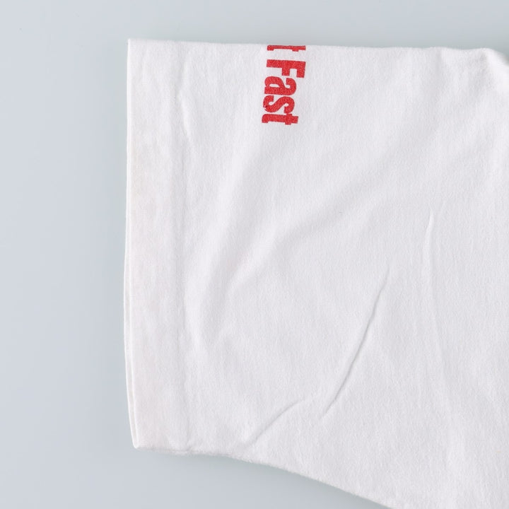 90s-00'S Fruit of the Loom advertising T-shirt, men's size XL (approx.) cotton white type Vintage Second Hand