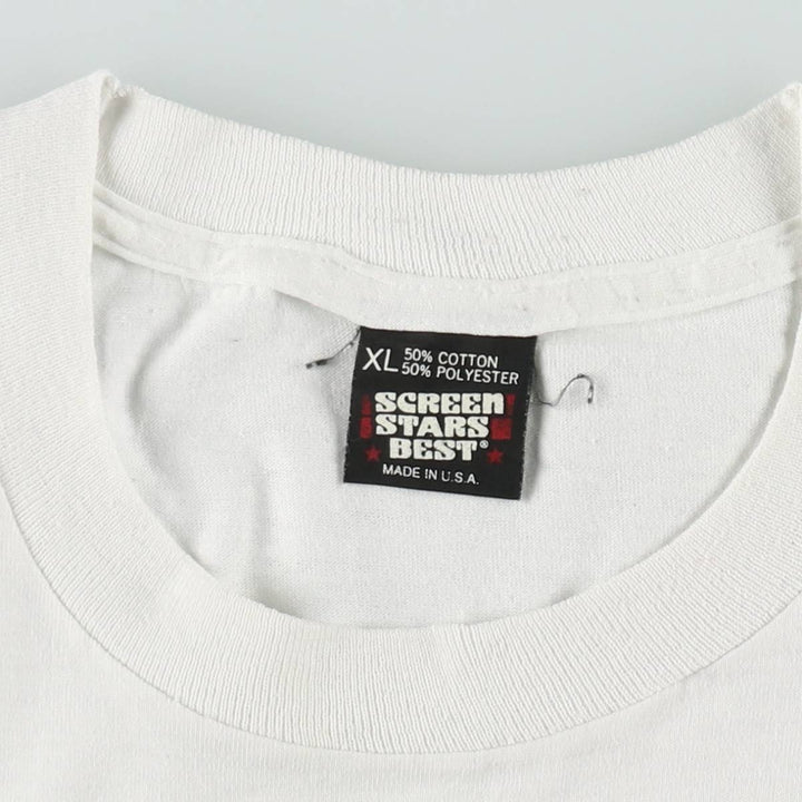 90'S Screen Stars Best Printed T-shirt Made in USA Men's XL Vintage cotton white type Vintage Second Hand
