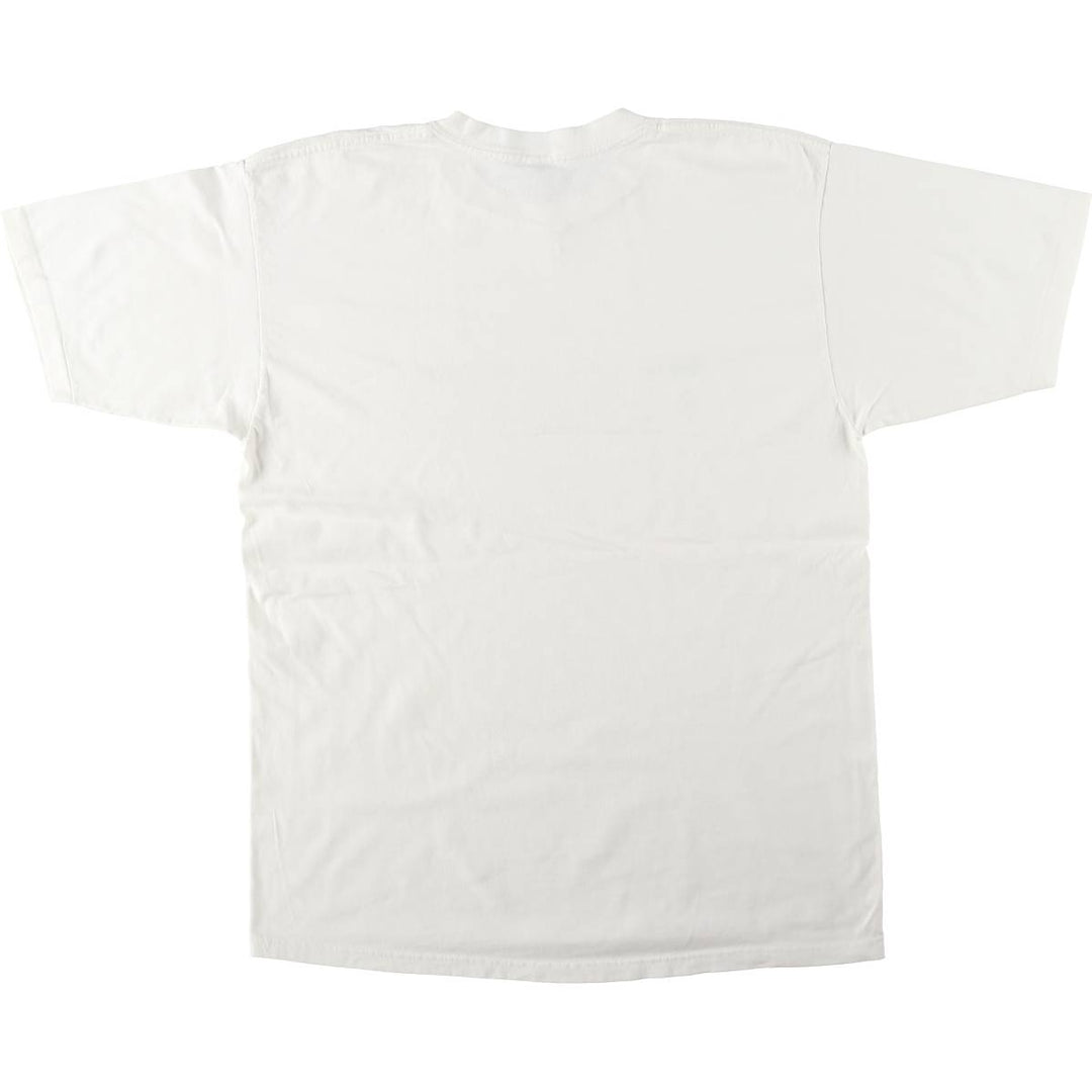 90'S Gildan Heavy Weight Print T-Shirt, Made in USA, Men's XL equivalent, Vintage cotton white type Vintage Second Hand