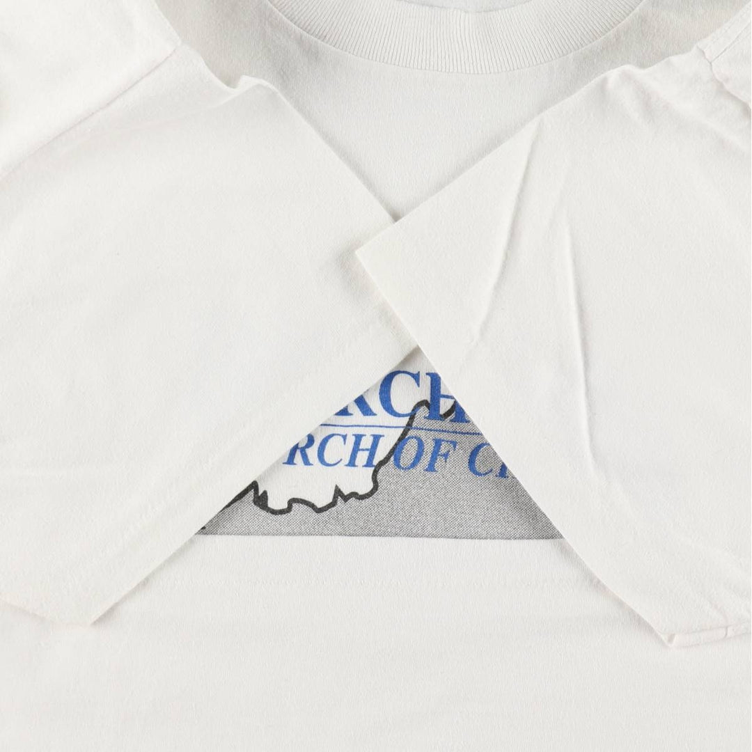 90'S ONEITA POWER 50 Plus Print T-Shirt, Men's XL equivalent, Vintage cotton white type Vintage Second Hand