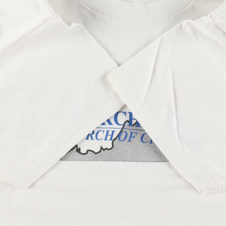 90'S ONEITA POWER 50 Plus Print T-Shirt, Men's XL equivalent, Vintage cotton white type Vintage Second Hand