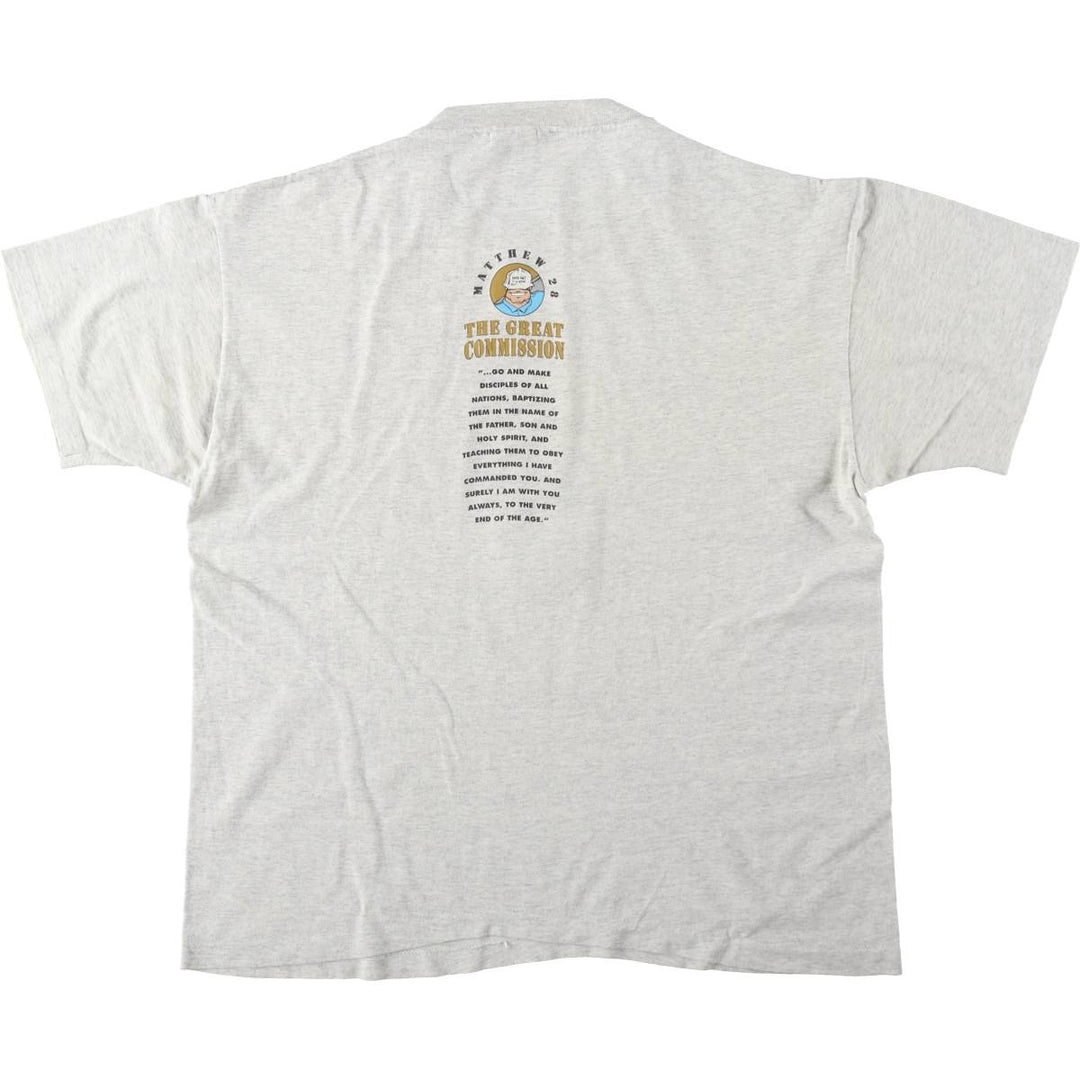 90'S Anvil JESUS CHRIST Print T-Shirt, Made in USA, Men's XL (approx.), Vintage cotton gray type Vintage Second Hand