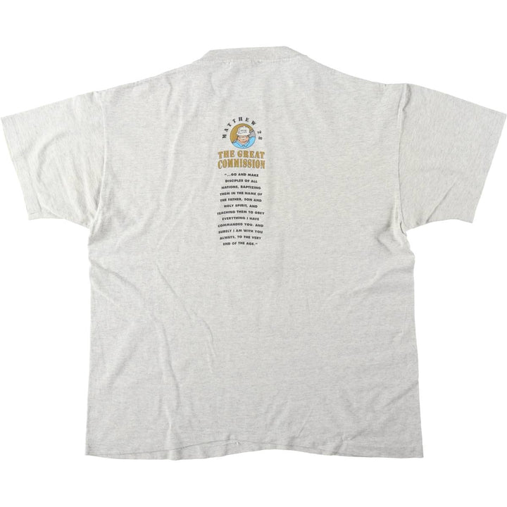 90'S Anvil JESUS CHRIST Print T-Shirt, Made in USA, Men's XL (approx.), Vintage cotton gray type Vintage Second Hand