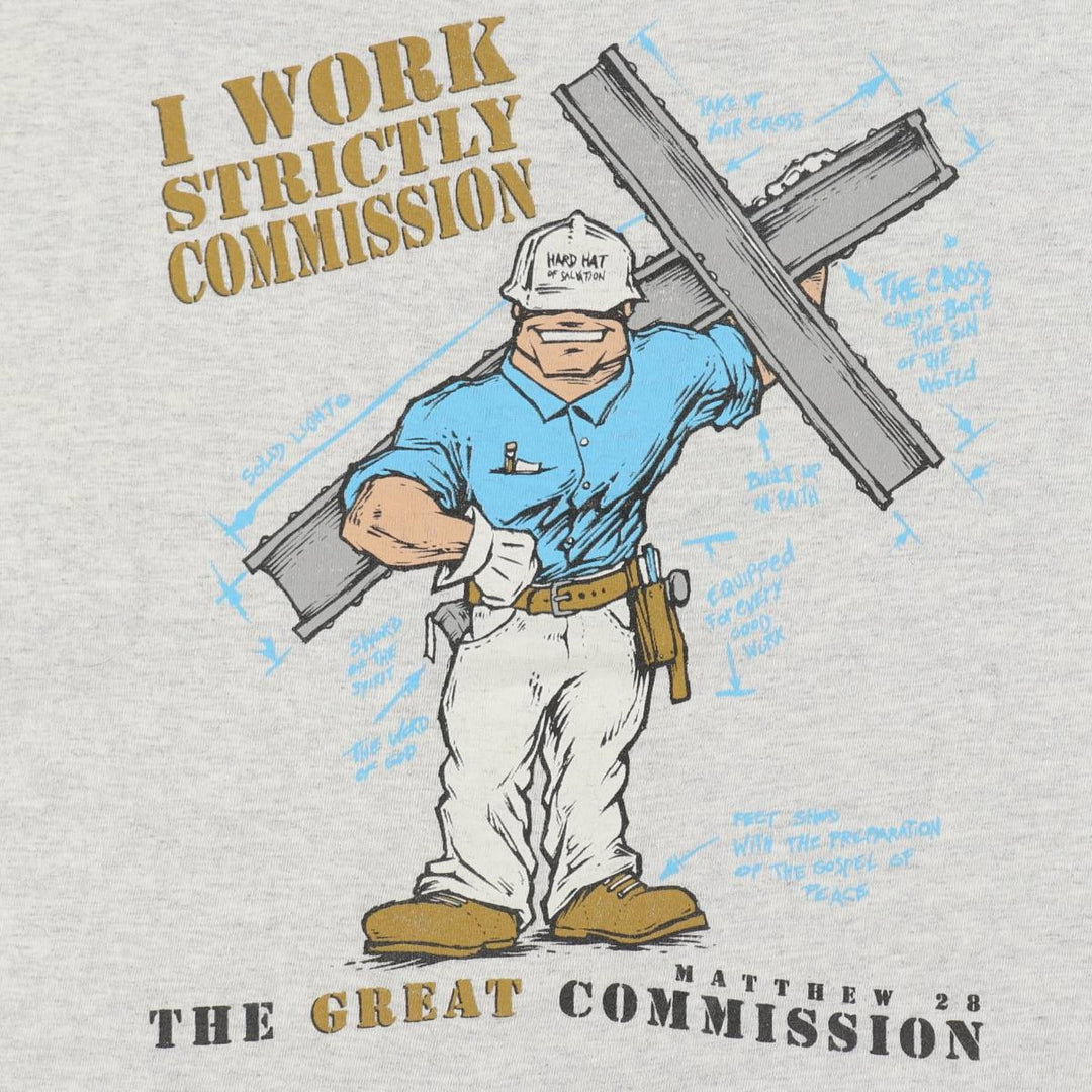 90'S Anvil JESUS CHRIST Print T-Shirt, Made in USA, Men's XL (approx.), Vintage cotton gray type Vintage Second Hand