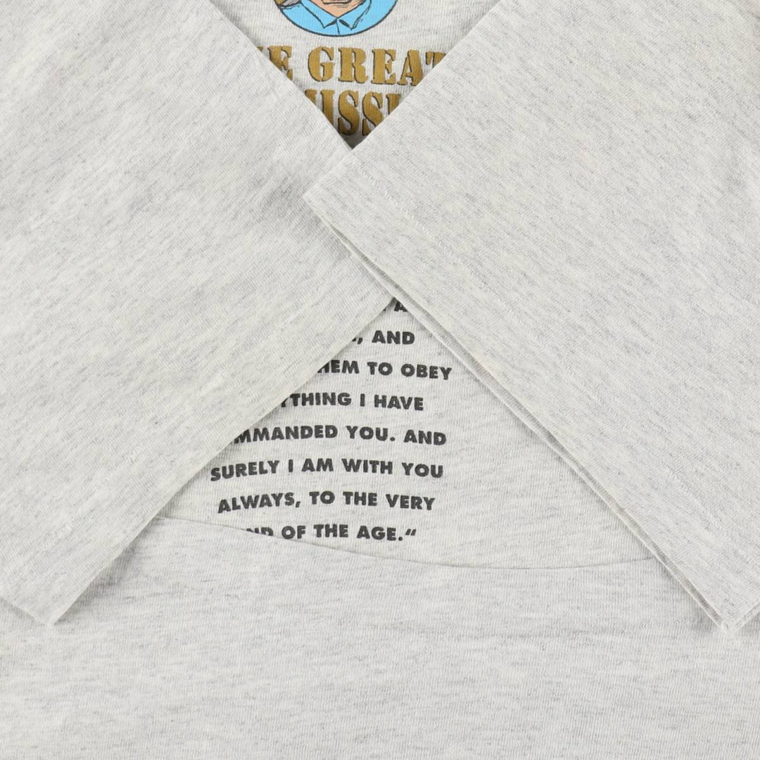 90'S Anvil JESUS CHRIST Print T-Shirt, Made in USA, Men's XL (approx.), Vintage cotton gray type Vintage Second Hand