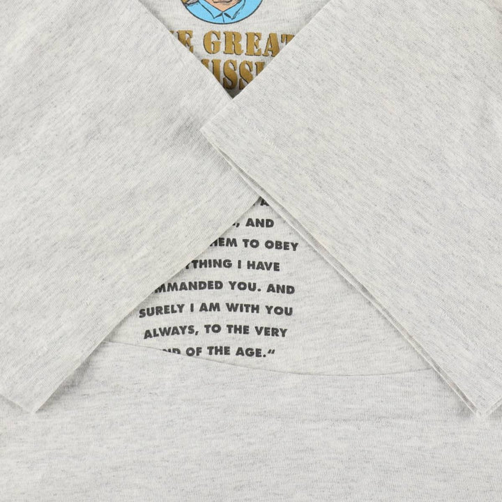 90'S Anvil JESUS CHRIST Print T-Shirt, Made in USA, Men's XL (approx.), Vintage cotton gray type Vintage Second Hand