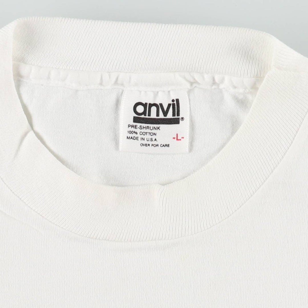 90'S Anvil Precycle Message Print T-Shirt, Made in USA, Men's Size L (Equivalent), Vintage cotton white type Vintage Second Hand