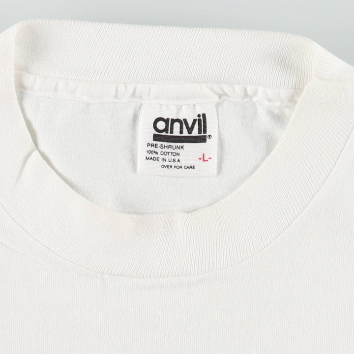 90'S Anvil Precycle Message Print T-Shirt, Made in USA, Men's Size L (Equivalent), Vintage cotton white type Vintage Second Hand