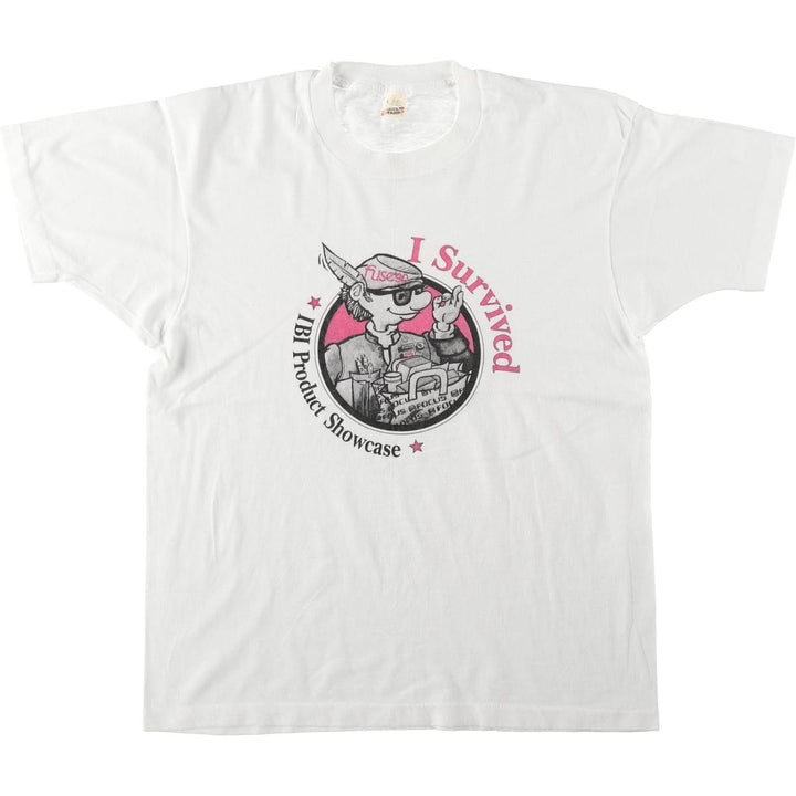 Vintage 80s-90'S Screen Stars printed T-shirt, Made in USA, Men's Size L cotton white type Vintage Second Hand