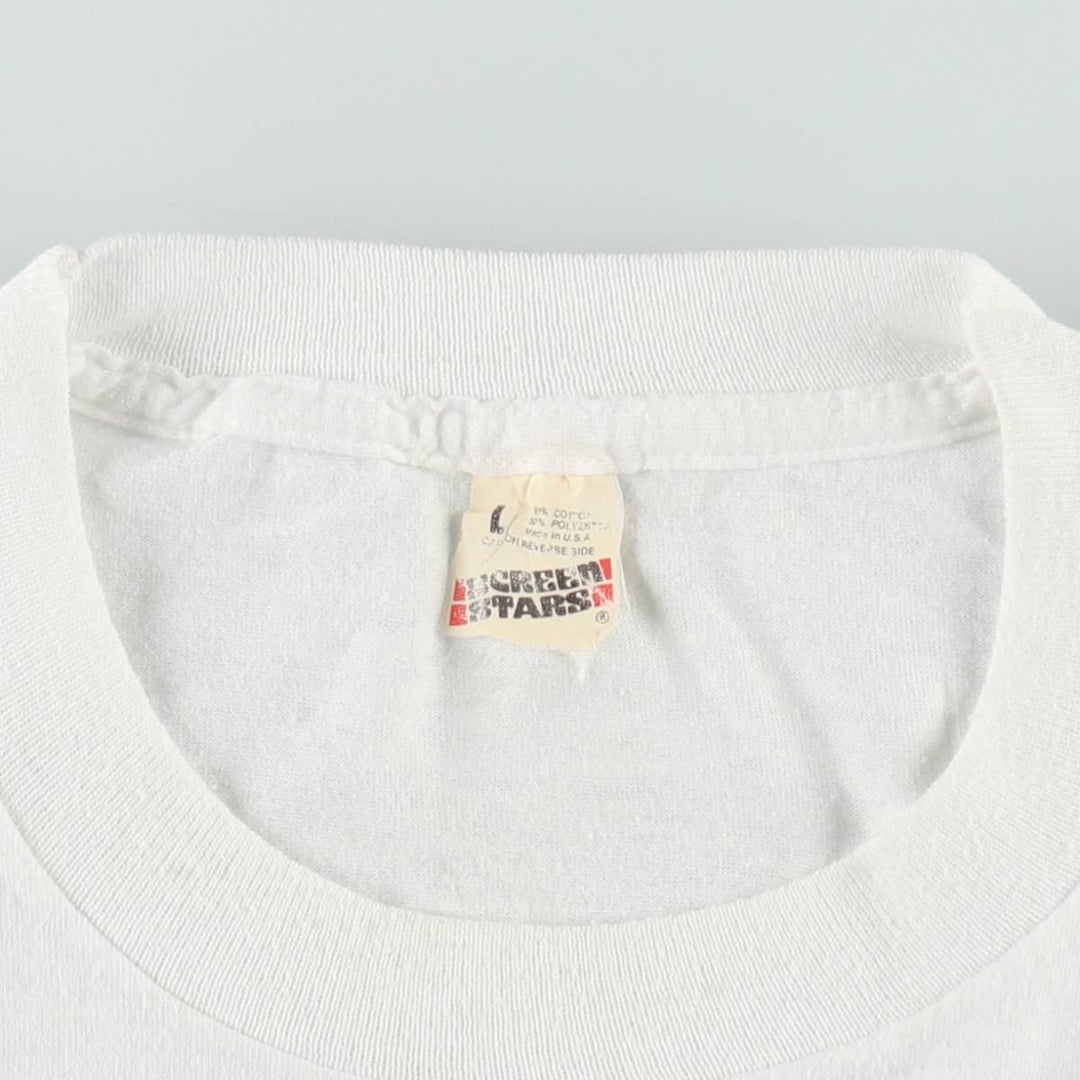 Vintage 80s-90'S Screen Stars printed T-shirt, Made in USA, Men's Size L cotton white type Vintage Second Hand