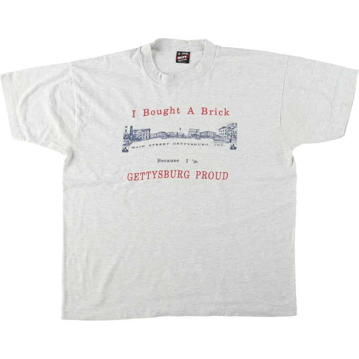 90'S Fruit of the Loom Best Printed T-shirt, Made in USA, Men's XL, Vintage cotton gray type Vintage Second Hand