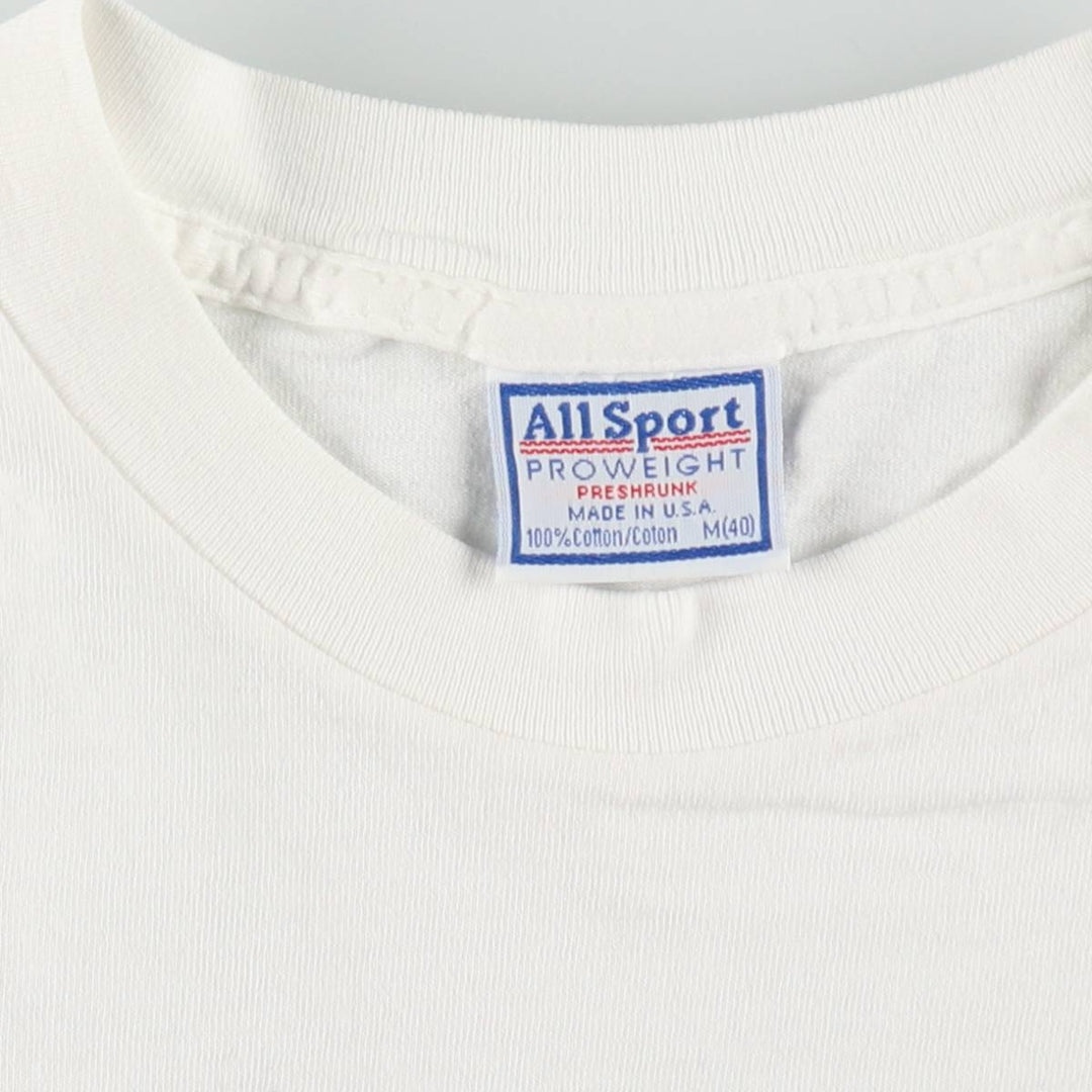 90'S ALL SPORT PRO WEIGHT FORD Advertising T-Shirt, Made in USA, Men's Size M (approx.), Vintage cotton white type Vintage Second Hand