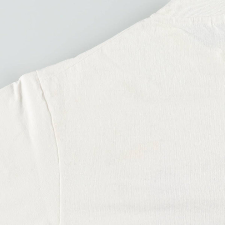 90'S Hanes BEEFY-T Printed T-shirt, Made in USA, Men's L size, Vintage cotton white type Vintage Second Hand