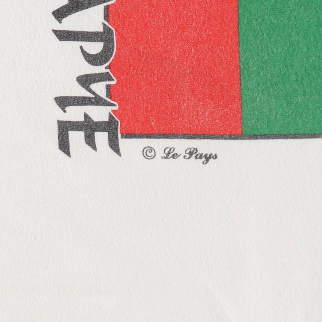 90'S LE PAYS BULGARIA Bulgaria Flag Pattern Print T-Shirt, Made in USA, Men's Size L (Equivalent), Vintage cotton white type Vintage Second Hand