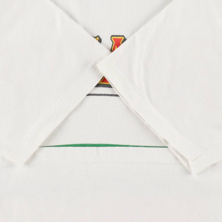 90'S LE PAYS BULGARIA Bulgaria Flag Pattern Print T-Shirt, Made in USA, Men's Size L (Equivalent), Vintage cotton white type Vintage Second Hand