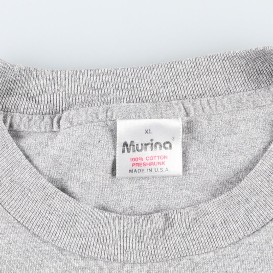 90'S MURINA Print T-Shirt, Made in USA, Men's XL equivalent, Vintage cotton gray type Vintage Second Hand