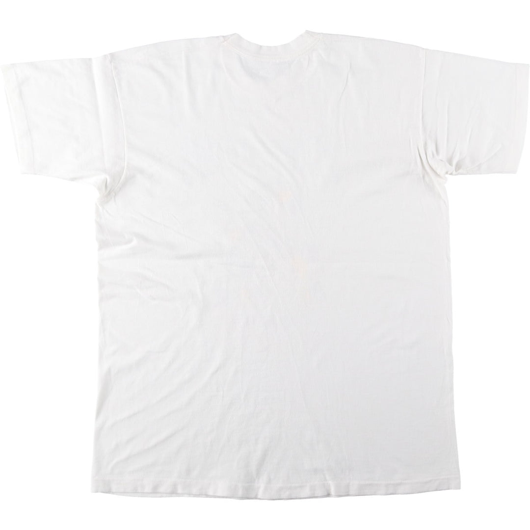 90'S Fruit of the Loom printed T-shirt, made in the USA, men's XL size, vintage cotton white type Vintage Second Hand