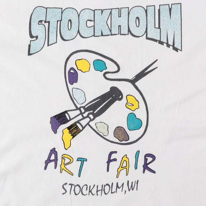 90'S Fruit of the Loom printed T-shirt, made in the USA, men's XL size, vintage cotton white type Vintage Second Hand