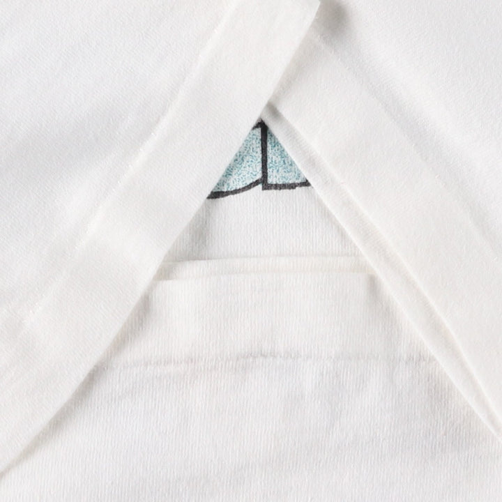 90'S Fruit of the Loom printed T-shirt, made in the USA, men's XL size, vintage cotton white type Vintage Second Hand