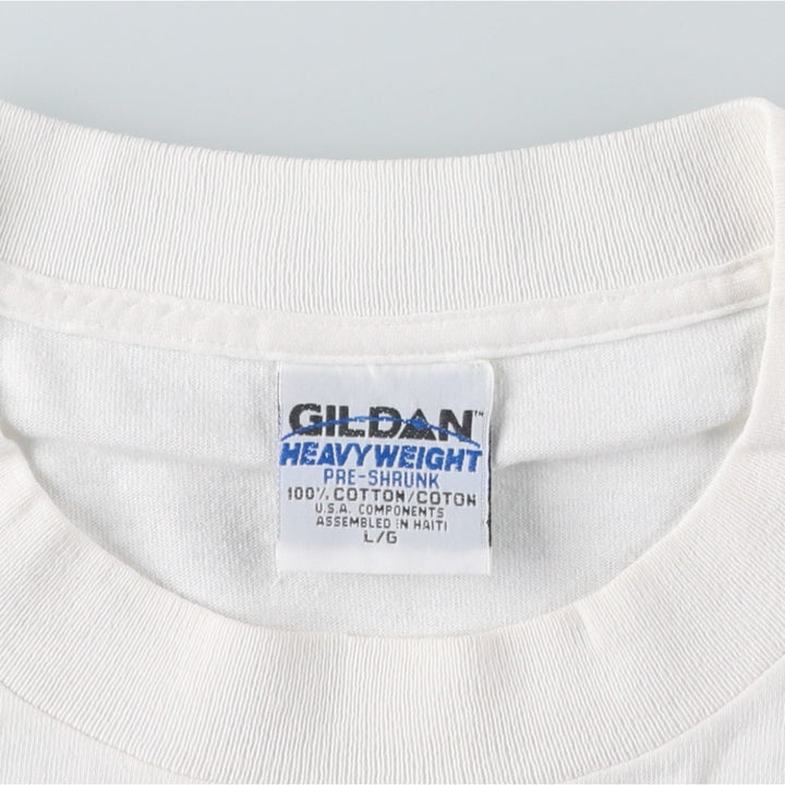 90'S Gildan Heavy Weight Print T-Shirt, Men's Size L (approx.), Vintage cotton white type Vintage Second Hand