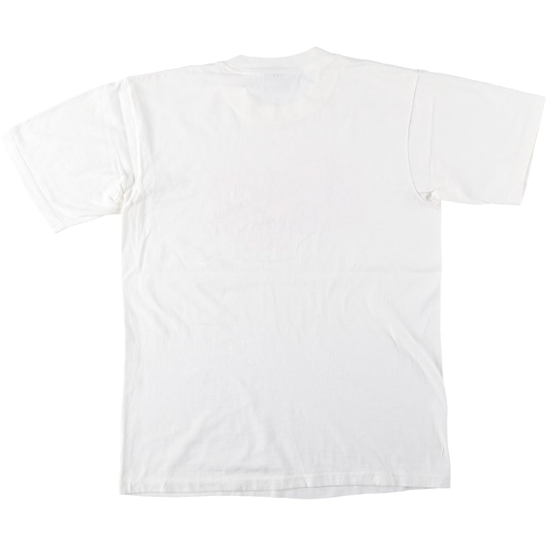 90'S Oneita POWER-T College T-Shirt, Made in USA, Men's Size Large, Vintage cotton white type Vintage Second Hand