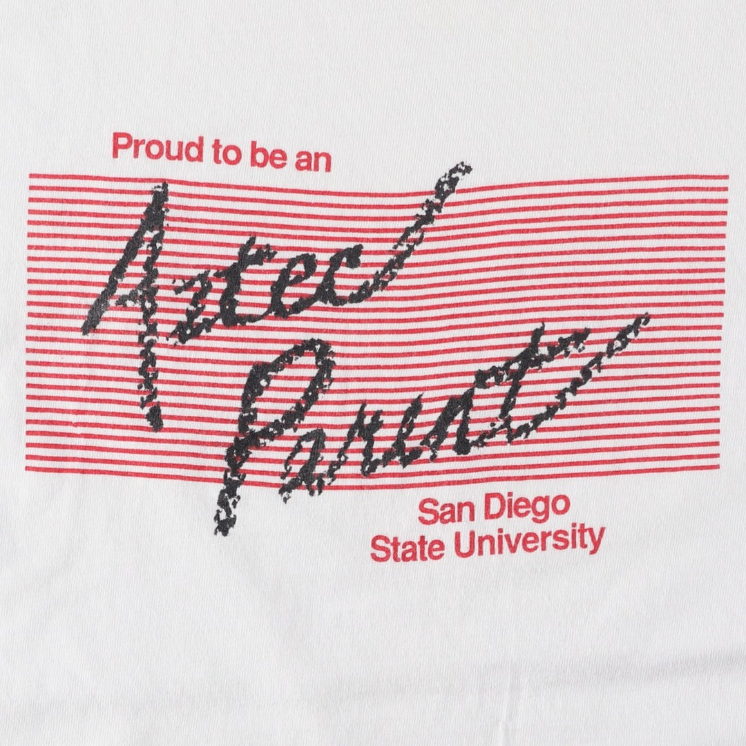 90'S Oneita POWER-T College T-Shirt, Made in USA, Men's Size Large, Vintage cotton white type Vintage Second Hand