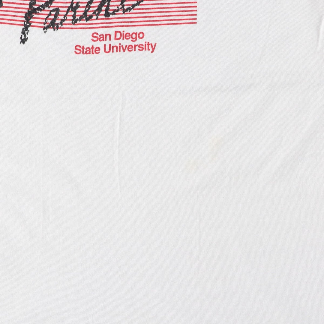 90'S Oneita POWER-T College T-Shirt, Made in USA, Men's Size Large, Vintage cotton white type Vintage Second Hand