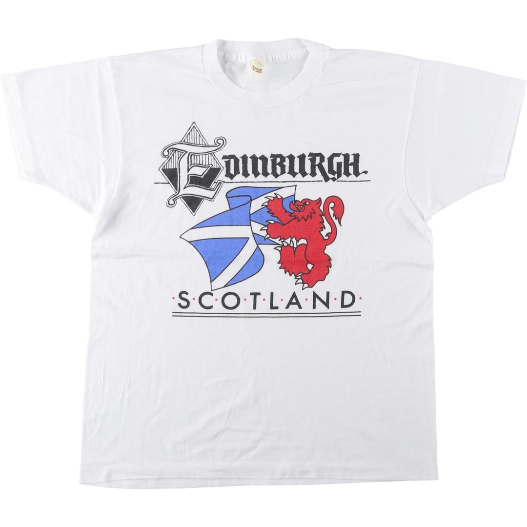 90'S Screen Stars Print T-Shirt, Made in Ireland, Men's Size L (approx.), Vintage cotton white type Vintage Second Hand
