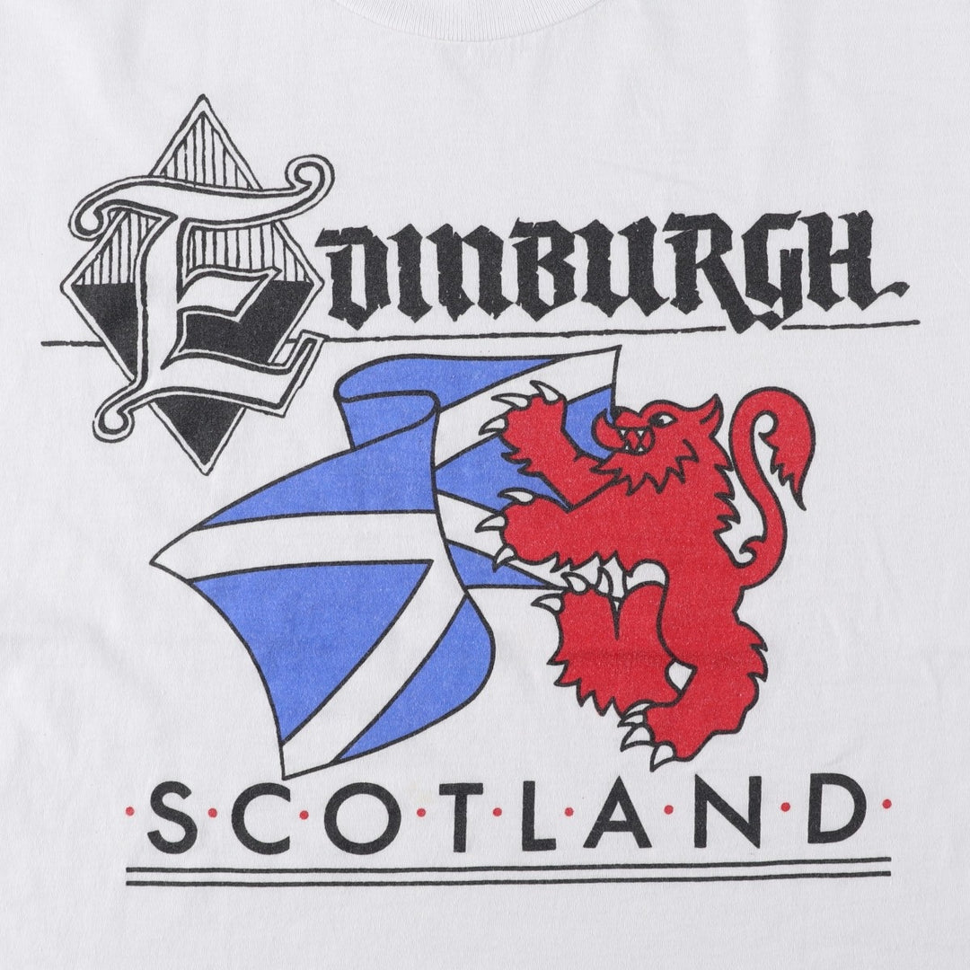 90'S Screen Stars Print T-Shirt, Made in Ireland, Men's Size L (approx.), Vintage cotton white type Vintage Second Hand