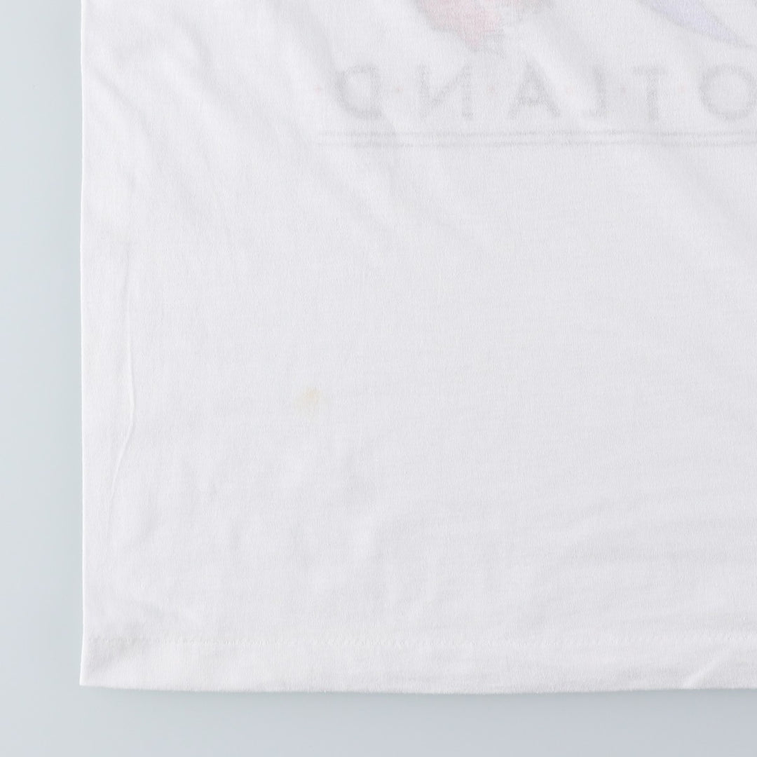 90'S Screen Stars Print T-Shirt, Made in Ireland, Men's Size L (approx.), Vintage cotton white type Vintage Second Hand