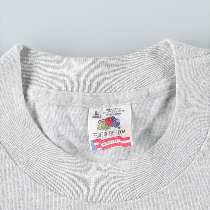 90'S Fruit of the Loom Ed Fischer Art T-Shirt, Made in USA, Men's Size L (approx.), Vintage cotton gray type Vintage Second Hand