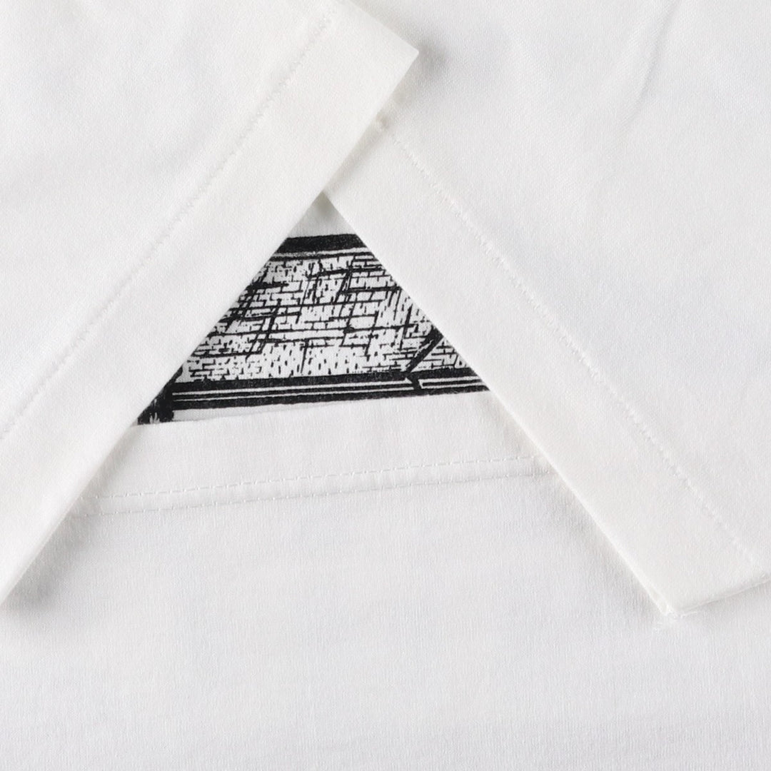 80s-90'S Jerzees College T-Shirt, Made in USA, Men's XL equivalent, Vintage cotton white type Vintage Second Hand