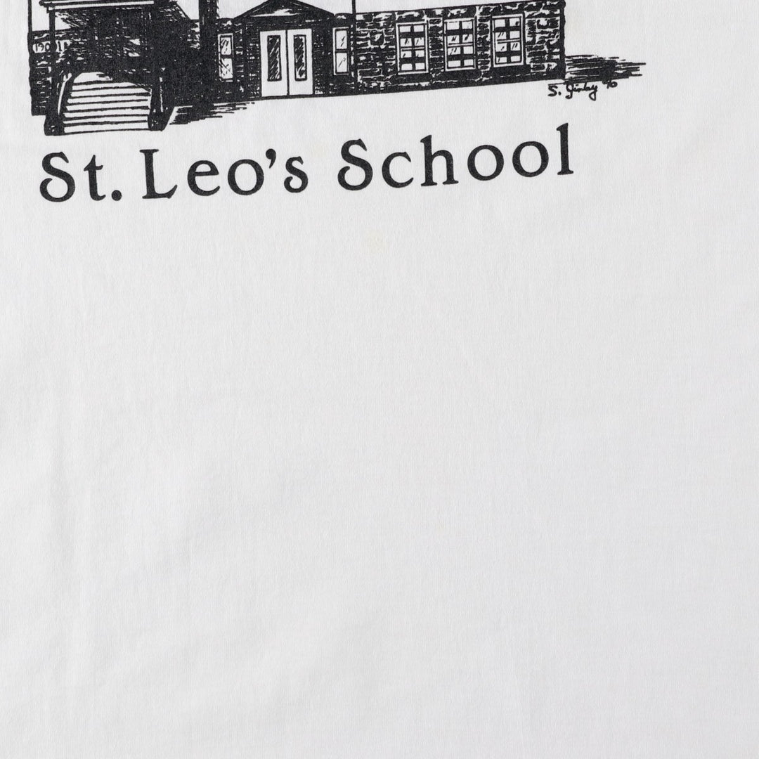 80s-90'S Jerzees College T-Shirt, Made in USA, Men's XL equivalent, Vintage cotton white type Vintage Second Hand