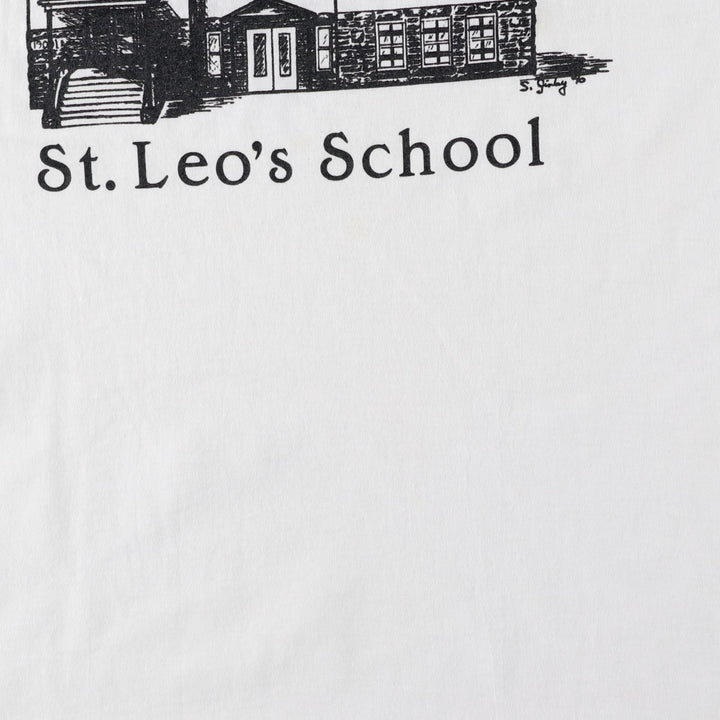 80s-90'S Jerzees College T-Shirt, Made in USA, Men's XL equivalent, Vintage cotton white type Vintage Second Hand