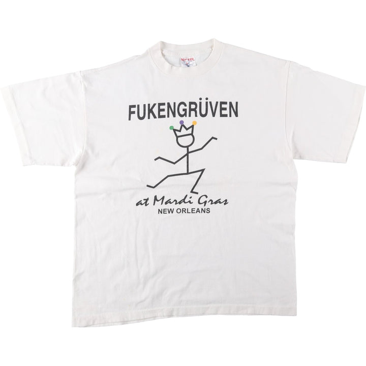 90'S SOF TEE Parody Print T-Shirt, Made in USA, Men's XL equivalent, Vintage cotton white type Vintage Second Hand