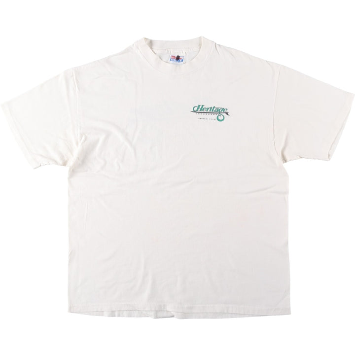 90'S Hanes BEEFY-T Heritage Longboards by Rick Adams Logo T-Shirt, Made in USA, Men's XL equivalent, Vintage cotton unbleached Vintage Second Hand