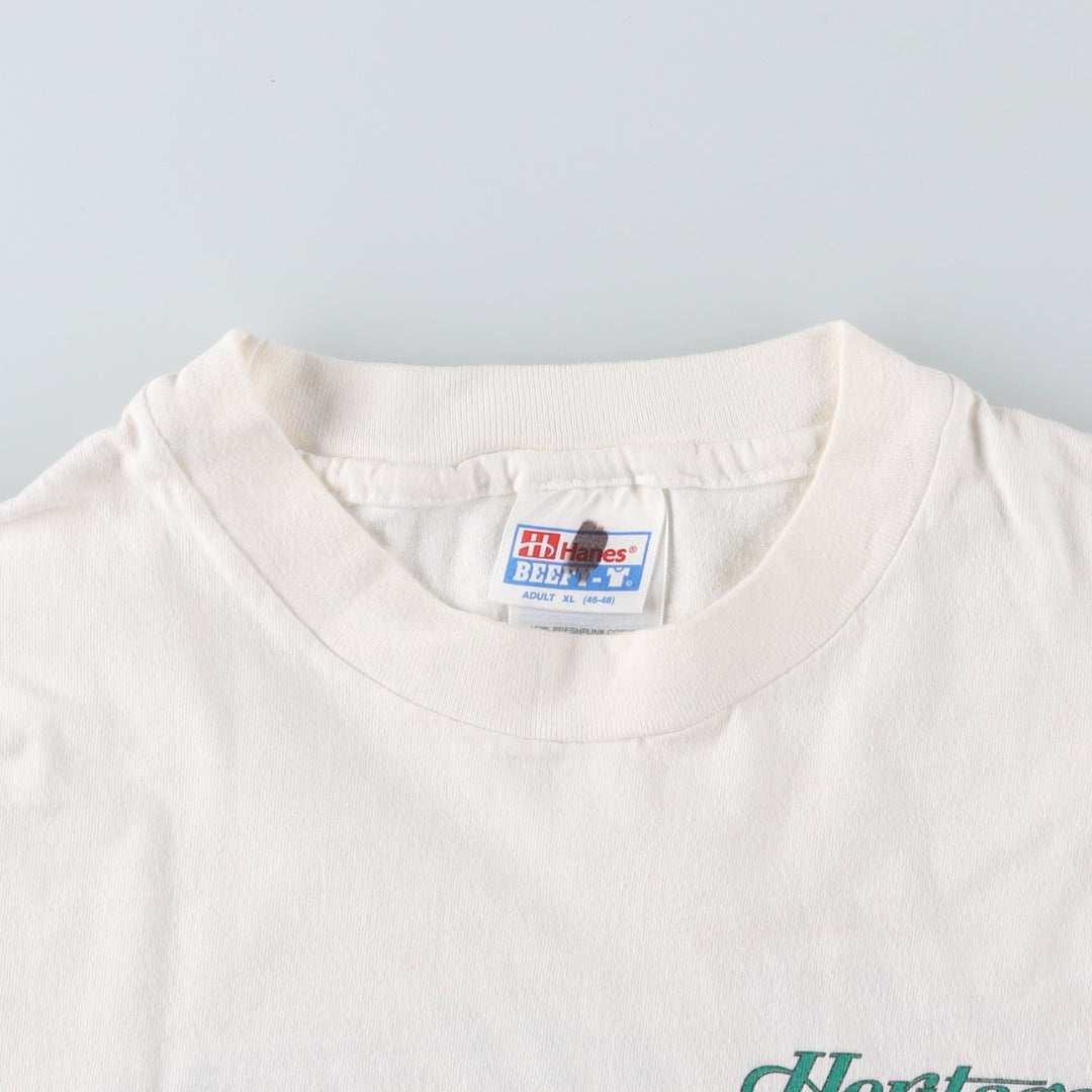 90'S Hanes BEEFY-T Heritage Longboards by Rick Adams Logo T-Shirt, Made in USA, Men's XL equivalent, Vintage cotton unbleached Vintage Second Hand