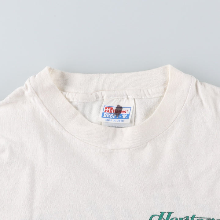 90'S Hanes BEEFY-T Heritage Longboards by Rick Adams Logo T-Shirt, Made in USA, Men's XL equivalent, Vintage cotton unbleached Vintage Second Hand