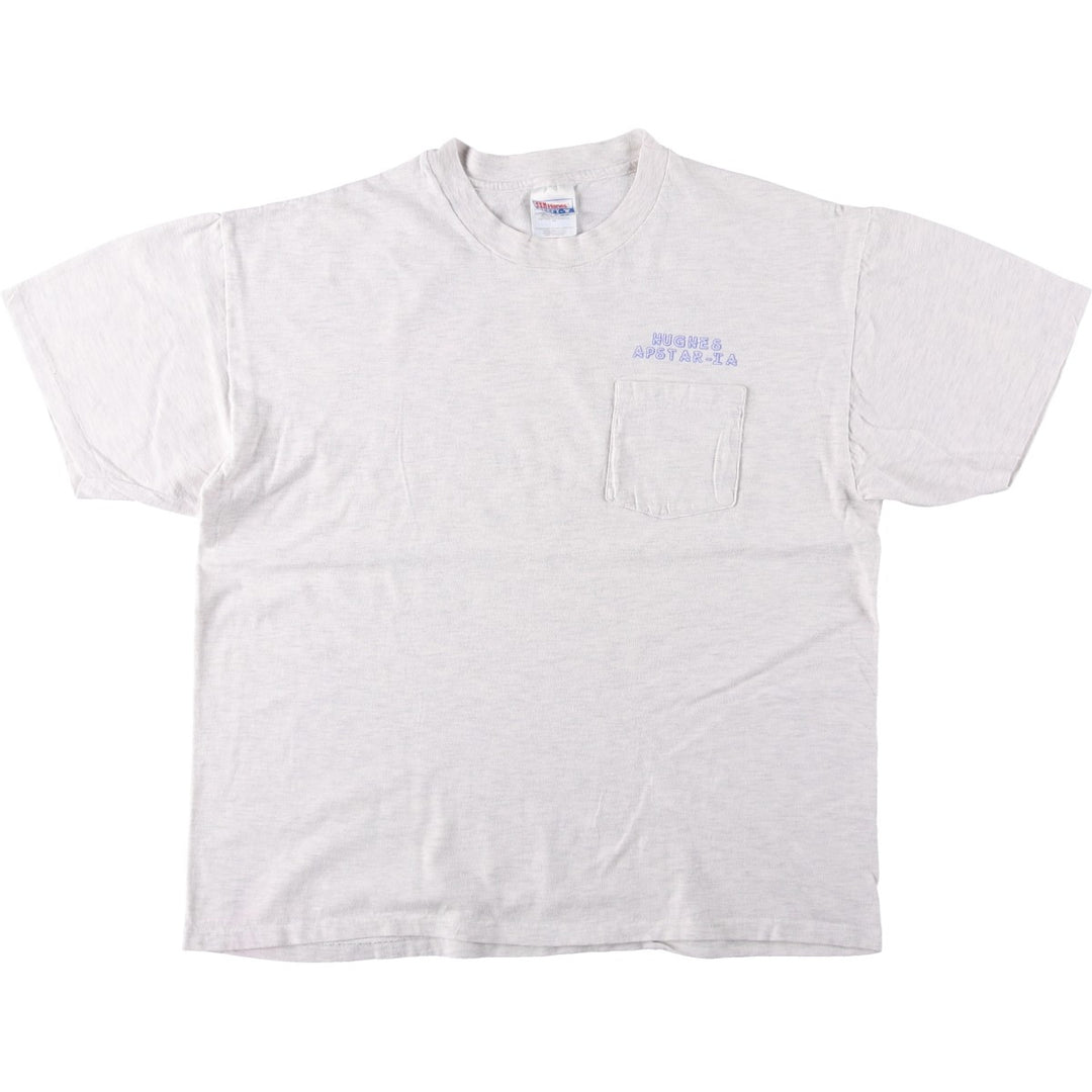 90'S Hanes BEEFY-T Fuse Aircraft APSTAR-1A Advertising T-Shirt, Men's XL equivalent, Vintage cotton gray type Vintage Second Hand