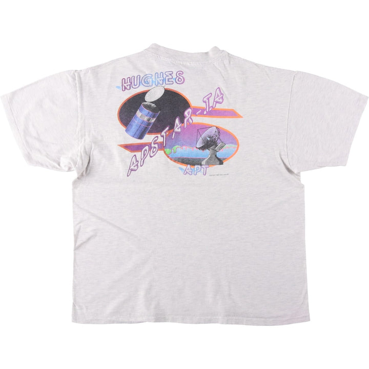 90'S Hanes BEEFY-T Fuse Aircraft APSTAR-1A Advertising T-Shirt, Men's XL equivalent, Vintage cotton gray type Vintage Second Hand