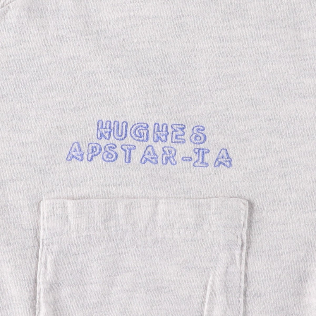 90'S Hanes BEEFY-T Fuse Aircraft APSTAR-1A Advertising T-Shirt, Men's XL equivalent, Vintage cotton gray type Vintage Second Hand