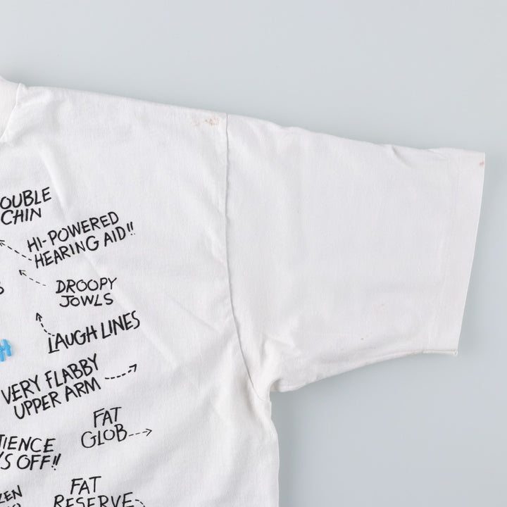 90'S Hanes Fifty-Fifty Blue Tag Printed T-Shirt Made in USA Men's XL Vintage cotton white type Vintage Second Hand