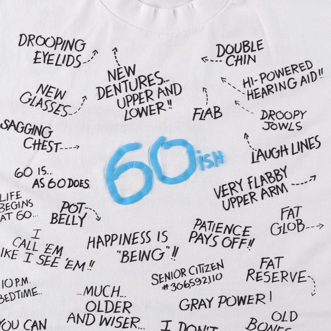 90'S Hanes Fifty-Fifty Blue Tag Printed T-Shirt Made in USA Men's XL Vintage cotton white type Vintage Second Hand