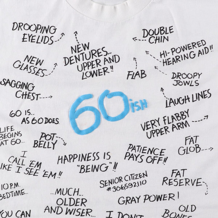 90'S Hanes Fifty-Fifty Blue Tag Printed T-Shirt Made in USA Men's XL Vintage cotton white type Vintage Second Hand